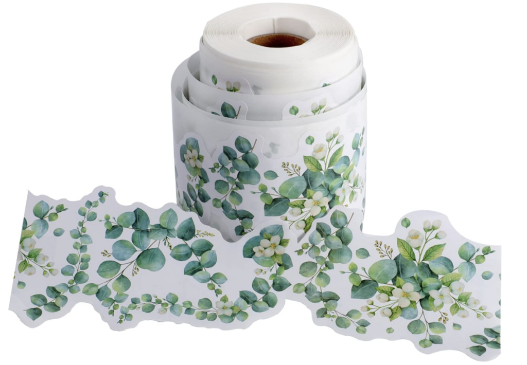 Green, gold, and eucalyptus themed classroom supplies from amazon